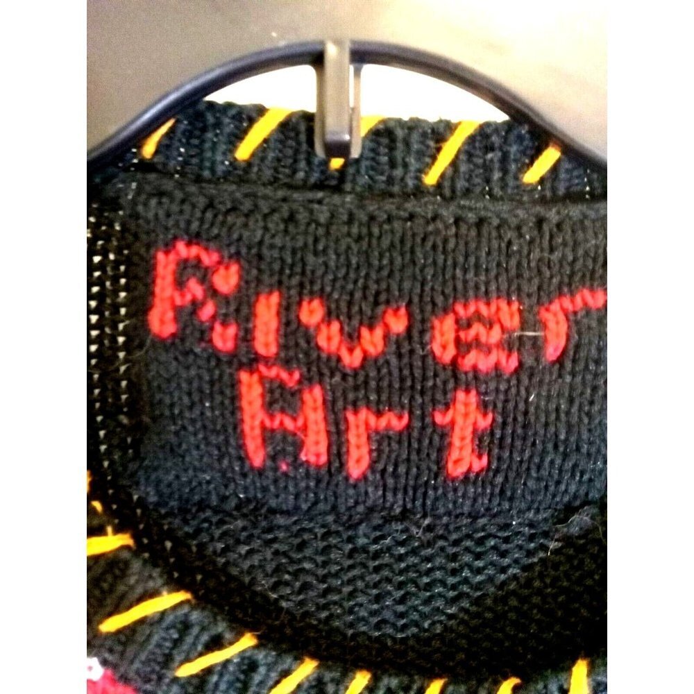 River Art Sweater X-Mas Theme Womens Size M Multicolor Cottagecore Winter - Picture 10 of 13